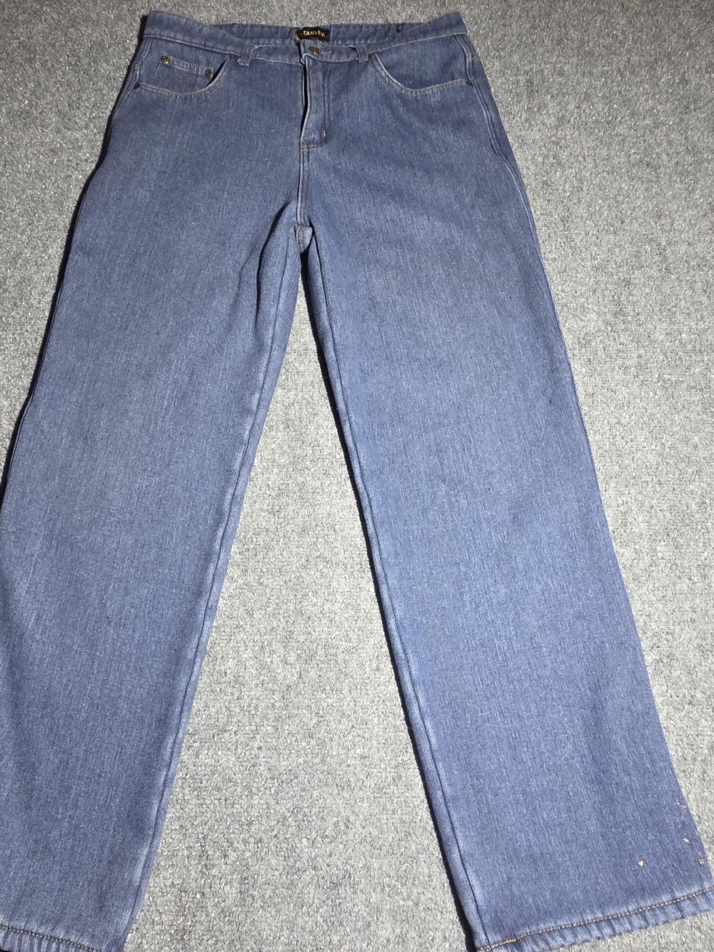 Stanley Fleece Lined Denim Work Jeans Mens 32x30 Blue Insulated Straight Leg
